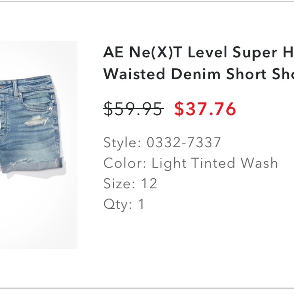 American Eagle Outfitters Light Tinted Wash Denim Shorts